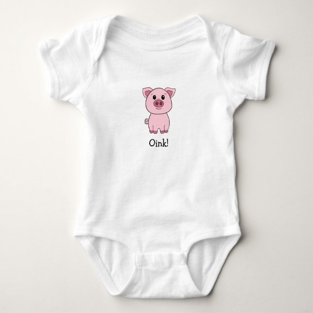 Cute Kawaii Friendly Gris Oink! T Shirt (Framsida)