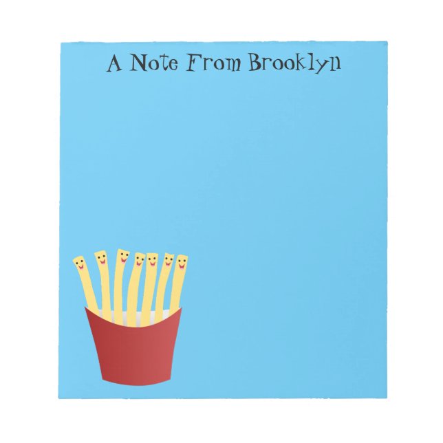 Cute kawaii fries - illustration av tecknaden för  anteckningsblock (Framsida)