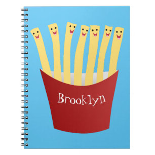 Cute kawaii fries - illustration av tecknaden för anteckningsbok