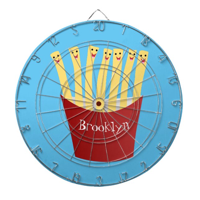 Cute kawaii fries - illustration av tecknaden för  darttavla (Framsidan)