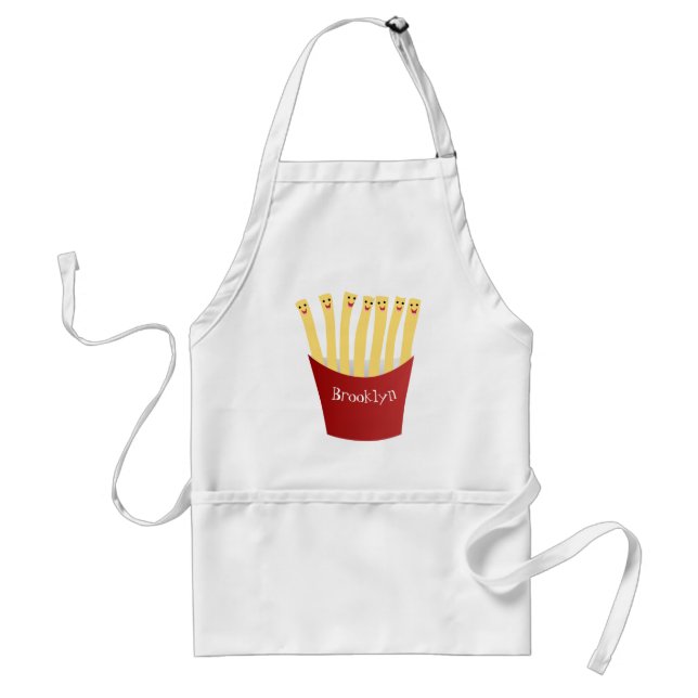 Cute kawaii fries - illustration av tecknaden för  förkläde (Framsidan)