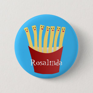 Cute kawaii fries - illustration av tecknaden för knapp