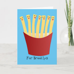 Cute kawaii fries - illustration av tecknaden för  kort