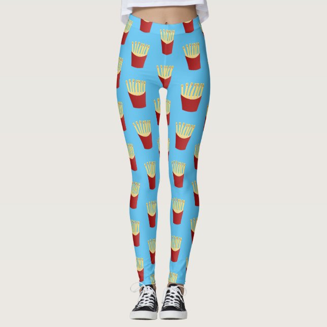 Cute kawaii fries - illustration av tecknaden för  leggings (Framsida)