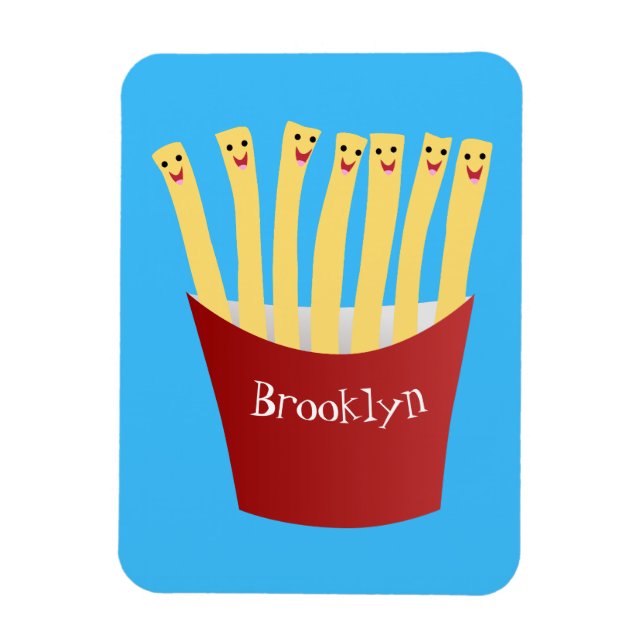 Cute kawaii fries - illustration av tecknaden för  magnet (Vertikal)