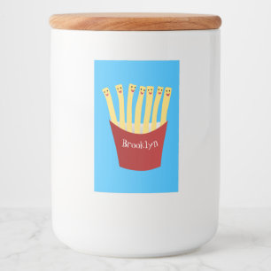 Cute kawaii fries - illustration av tecknaden för  mat etikett