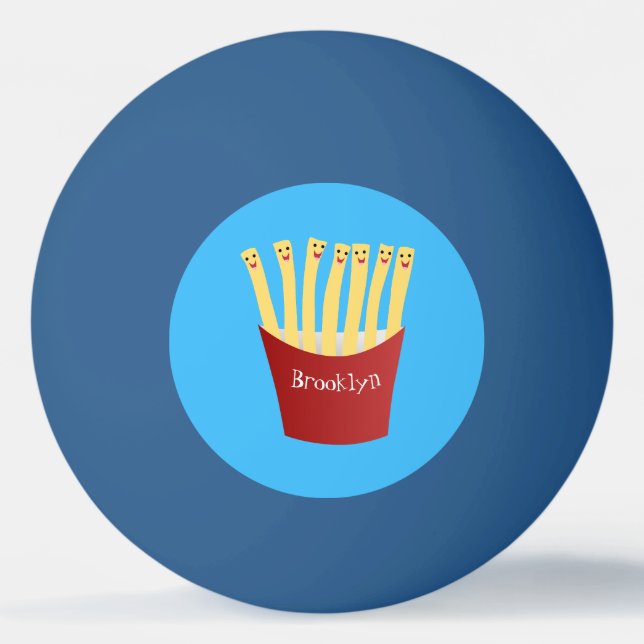 Cute kawaii fries - illustration av tecknaden för  pingisboll (Framsidan)