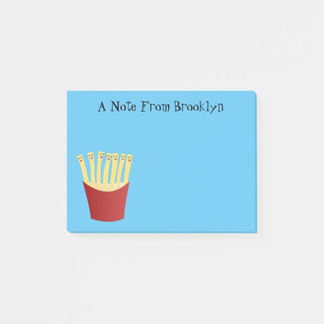 Cute kawaii fries - illustration av tecknaden för  post-it block (Framsida)