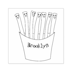 Cute kawaii fries - illustration av tecknaden för  stämpel