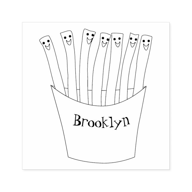 Cute kawaii fries - illustration av tecknaden för  stämpel (Tryck)
