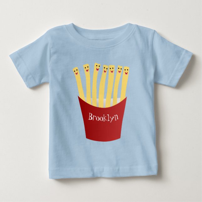 Cute kawaii fries - illustration av tecknaden för  t shirt (Framsida)
