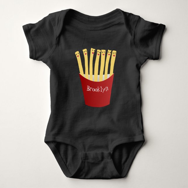 Cute kawaii fries - illustration av tecknaden för  t shirt (Framsida)
