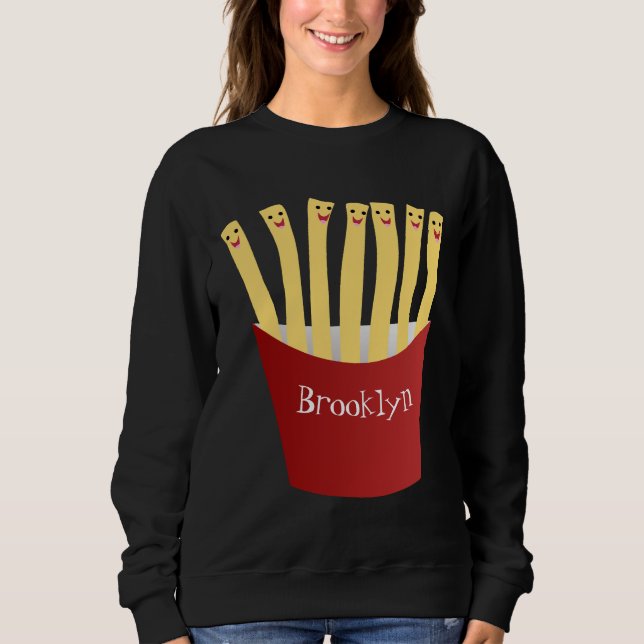 Cute kawaii fries - illustration av tecknaden för  t shirt (Framsida)