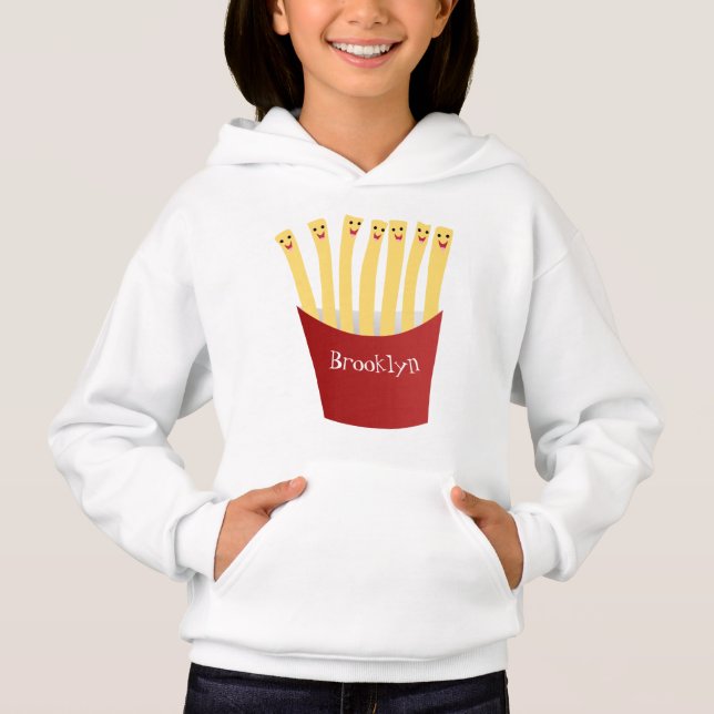 Cute kawaii fries - illustration av tecknaden för  t shirt (Framsida)