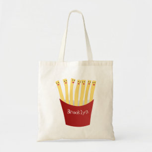 Cute kawaii fries - illustration av tecknaden för  tygkasse