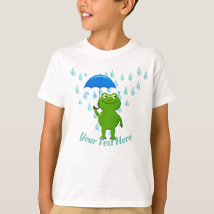 Cute Kawaii Frog and Rain T Shirt