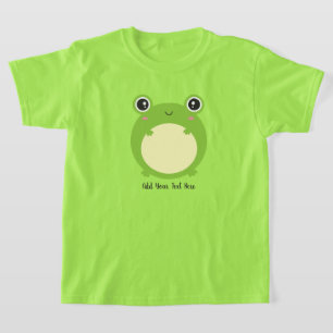 Cute Kawaii Frog med Personlig Text och foto T Shirt