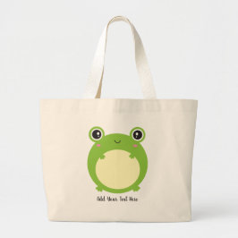 Cute Kawaii Frog med Personlig Text Tygkasse