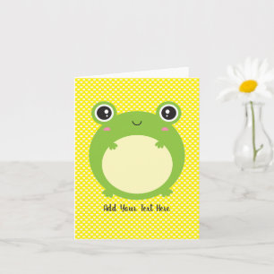 Cute Kawaii Frog Personlig Text tom inuti Kort