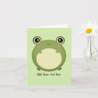 Cute Kawaii Frog Personlig Text tom inuti Kort