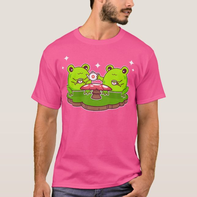 Cute Kawaii Frogs T Shirt (Framsida)