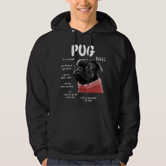 Cute Kawaii Funny Black Pug Hund Regler Gifts Hoodie