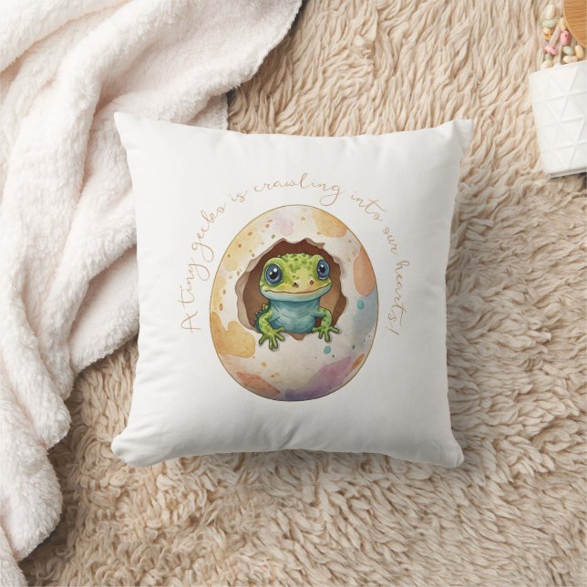 Cute Kawaii Gecko Lizard Egg Baby Shower Kudde (Filt)