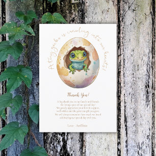 Cute Kawaii Gecko Lizard Egg Baby Shower Tack Kort