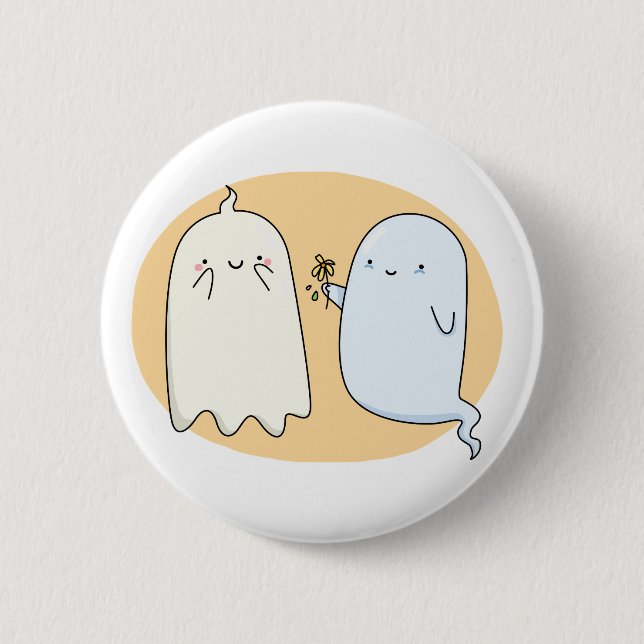 Cute Kawaii Ghost Couple Knapp (Framsida)