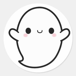 Cute Kawaii Ghost Halloween Runt Klistermärke