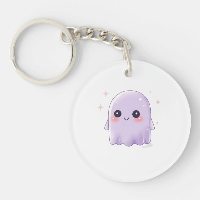 Cute Kawaii Ghost Keychain | Cozy Halloween  (Framsidan)