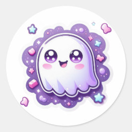 Cute Kawaii Ghost Sticker Pastel Spooky Halloween Runt Klistermärke