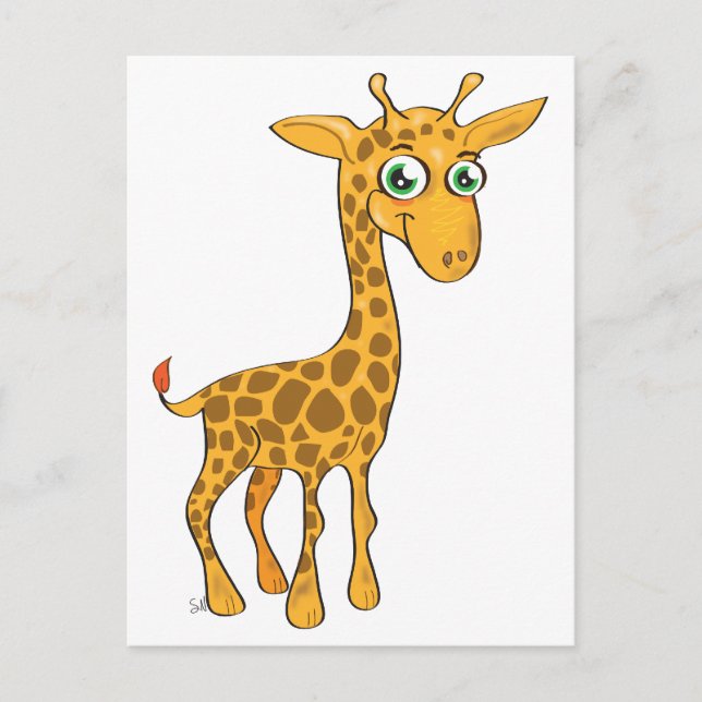 Cute Kawaii Giraffe Vykort (Framsida)
