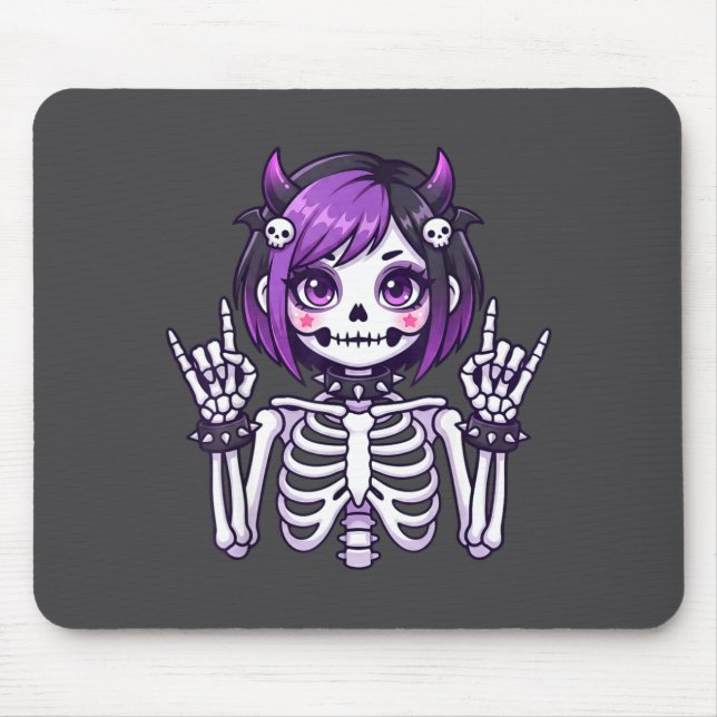 Cute Kawaii Goth Girl Skeleton Punk-goth Alternati Musmatta (Framsidan)