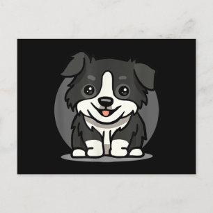 Cute Kawaii Gräns Collie Chibi Vykort