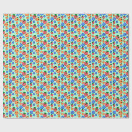 Cute Kawaii Green Orange Blue Fruit Gender Neutral Presentpapper