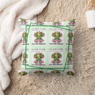Cute Kawaii groda Princess Print Kudde