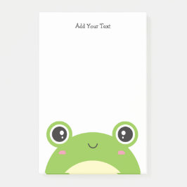 Cute Kawaii Grönt Frog Personlig Text Post-it Block