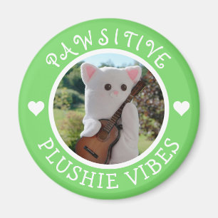 Cute Kawaii Grönt Pawsitive Plushie Vibes Photo Magnet