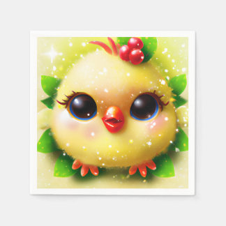 Cute Kawaii Gult Baby Chick Pappersservett