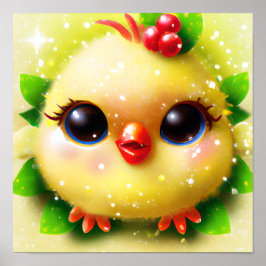 Cute Kawaii Gult Baby Chick Poster