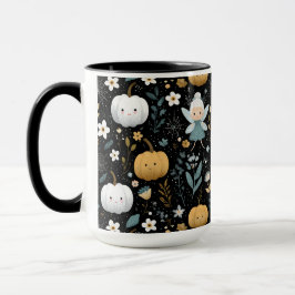 Cute Kawaii Halloween Fairy och Pastel Pumpkins Mugg