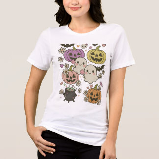 Cute Kawaii Halloween Ghost Pumpkin Tshirt T Shirt