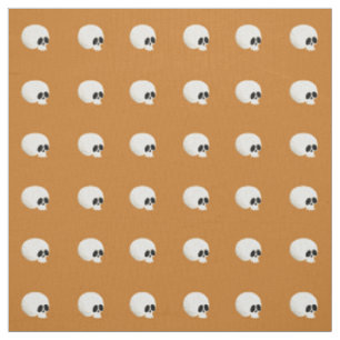 Cute Kawaii Halloween Skull Polka dots Orange Tyg