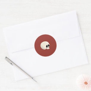Cute Kawaii Halloween Skull Polka dots red Runt Klistermärke