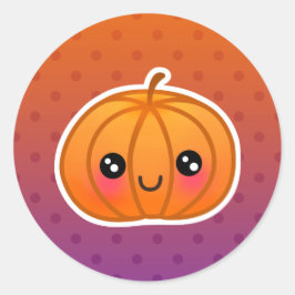 Cute Kawaii Halloween Tecknad Pumpkin Design Runt Klistermärke