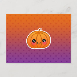 Cute Kawaii Halloween Tecknad Pumpkin Design Vykort