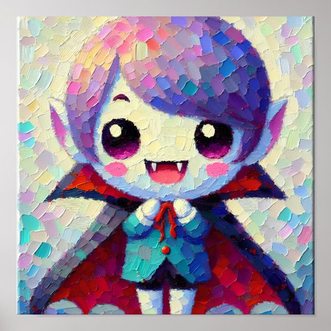Cute Kawaii Halloween Vampire Poster (Framsidan)