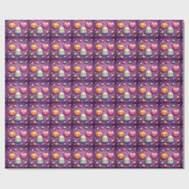 Cute Kawaii Halloween Wrapping Paper Presentpapper