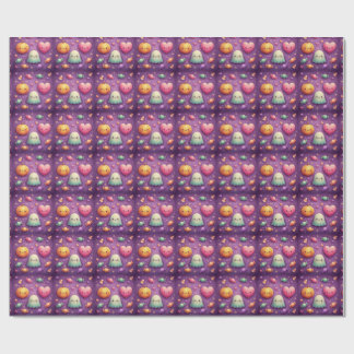 Cute Kawaii Halloween Wrapping Paper Presentpapper